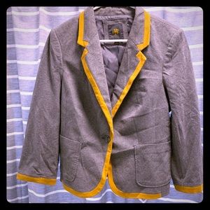 Banana republic Grey Blazer with Mustard Trim